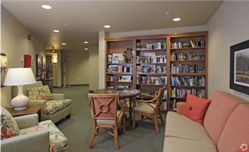 Theater, library, pub, craft room, fitness room, hair salon, community garden, walking path
